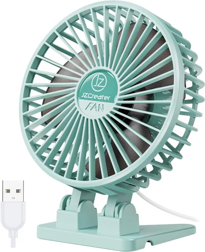 JZCreater Ventilador de Escritorio USB, Mini Ventilador Portátil, Ventilador de Enfriamiento de Mesa de Escritorio de 3 Velocidades, Ventilador de