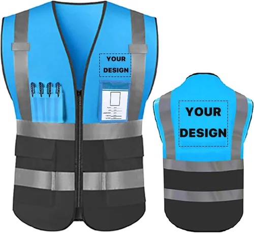 Miniatura 25 de Chaleco de seguridad de alta visibilidad reflectante, personaliza tu logotipo, ropa de trabajo de seguridad con tiras reflectantes y bolsillos A