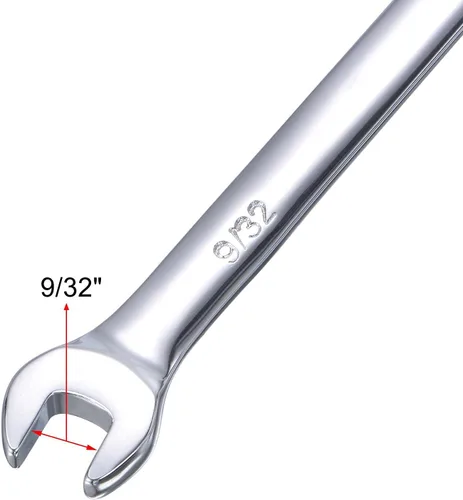 Miniatura 4 de uxcell Llave combinada de trinquete de 9/32 pulgadas SAE 72 dientes Herramientas de llave de trinquete de 12 puntos, Cr-V
