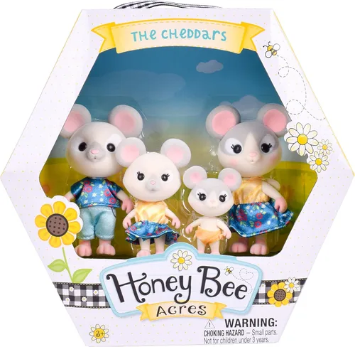 Miniatura 6 de Honey Bee Acres La Familia Cheddars de Ratón, 4 Figuras de Muñecas en Miniatura, Pequeña