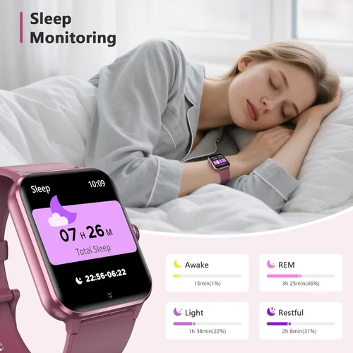 Miniatura 3 de Blackview 2026 Fitness Tracker (Answer/Make Calls), Smart Watch for Men and Women with Heart Rate/SpO2/Sleep Monitor/2 Straps, 100+ Sports Modes
