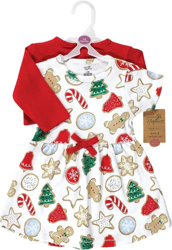Miniatura 2 de Touched by Nature Baby Girl One Size Organic Cotton Dress and Cardigan