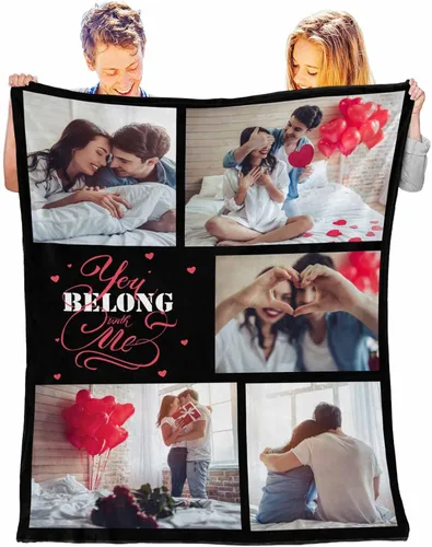 Miniatura 16 de D-Story Mantas personalizadas con fotos, regalos personalizados para parejas, regalos de aniversario y cumpleaños para esposa, marido, novia, novio