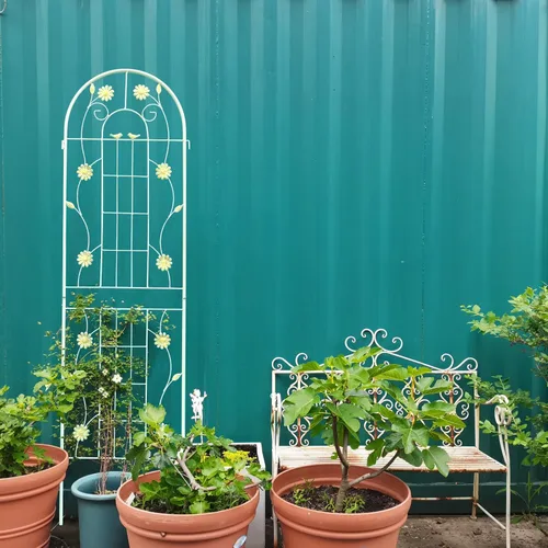 Miniatura 4 de Paquete de 2 enrejados de jardín de metal de 71 x 19.7 pulgadas, romántica francesa, a prueba de óxido, soporte de flores vegetales, enrejado