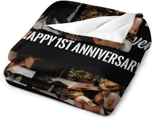 Miniatura 4 de Manta personalizada con texto fotográfico: manta personalizada de 7 imágenes, cumpleaños, aniversario, boda, Navidad, regalos para parejas, manta