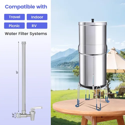 Miniatura 4 de Espiga de vidrio de visión de acero inoxidable 304 de 13 pulgadas, compatible con Berkey, Purewell, ProOne y otros sistemas de filtración de agua