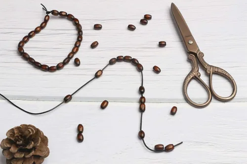Miniatura 2 de 500 cuentas de madera ovaladas de 6 x 8mm, pequeñas cuentas espaciadoras de madera marrones con forma de grano de arroz, cuentas sueltas de madera