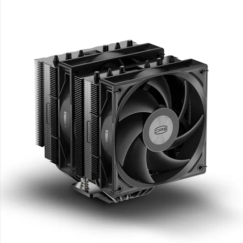 PCCOOLER Enfriador de aire para CPU, 6 Heatpipes de doble torre con ventilador de alta presión PWM de 4.724 in, base de cobre niquelado, compatible