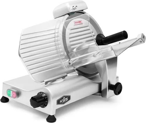 Miniatura 3 de KWS 10NS - Cortador eléctrico comercial de carne de 10 pulgadas, motor de alto par de 320 W, hoja de acero inoxidable, rebanado fino