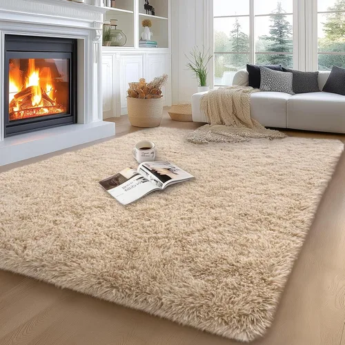 Miniatura 17 de qulint Alfombras de área de 5 x 7 pies para sala de estar, alfombra suave y esponjosa para dormitorio, alfombra de habitación de niños grandes, Gris