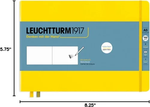 Miniatura 4 de Leuchtturm1917 - Cuaderno mediano de tapa dura para paisaje (limón) - 112 páginas de papel de 150 g/m²