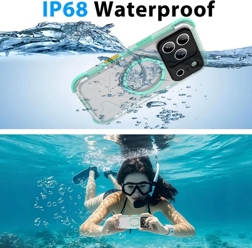 Miniatura 2 de Funda para teléfono impermeable Compatible con iPhone 17 Pro, funda de cuerpo completo IP68 impermeable a prueba de golpes y polvo con protector