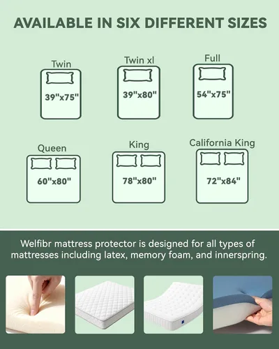 Miniatura 9 de Protector de colchón impermeable, 15% viscosa de bambú, funda de enfriamiento para personas que duermen con calor, tela de aire 3D, transpirable