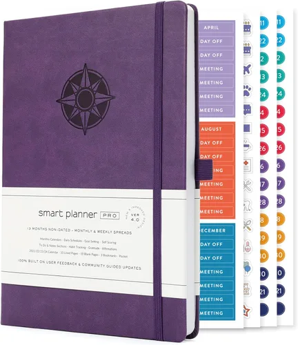 Miniatura 13 de Smart Planner Pro - Planificador diario sin fecha - Agenda grande A4 - Logre objetivos y aumente la productividad con secciones semanales