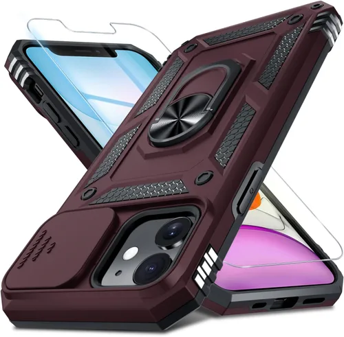 Miniatura 145 de Janmitta - Funda para iPhone 14 Pro con cubierta deslizante para lente de cámara incorporada + protector de pantalla, funda de cuerpo completo