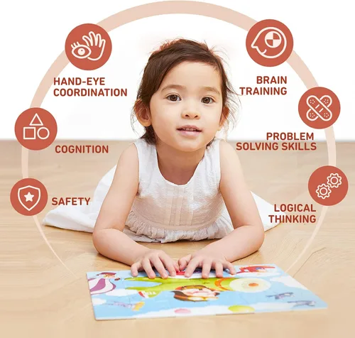 Miniatura 6 de TOI Rompecabezas Nivelados para Niños de 2 Años en Adelante, Rompecabezas para Niños Pequeños Rompecabezas de Aprendizaje Preescolar, Piezas Grandes