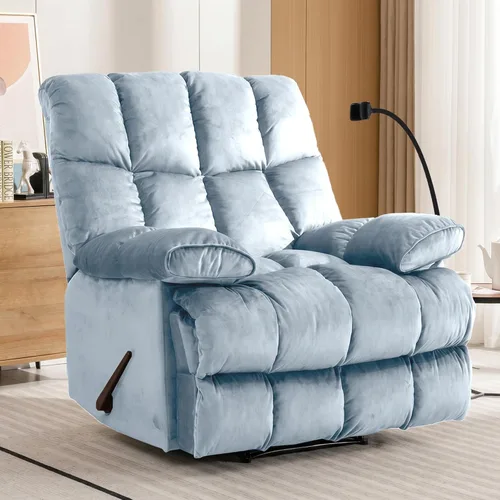 Miniatura 11 de Euthymia Silla reclinable de gran tamaño, sillas reclinables grandes y altas para adultos, 400 libras, silla reclinable grande, reclinable extra