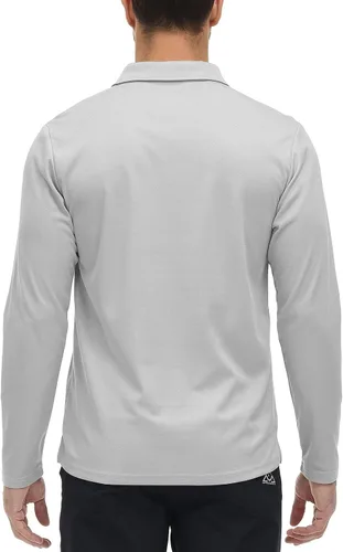 Miniatura 11 de Rdruko Polo para hombre con bolsillo de manga larga de secado rápido para golf al aire libre con cuello