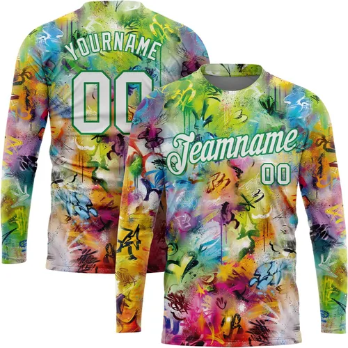 Miniatura 89 de Camisetas de manga larga para hombre, diseño de hip hop, estampado gráfico, informal, manga larga, graffiti, teñido anudado, camiseta