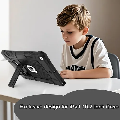 Miniatura 5 de Funda para iPad de 7ª/8ª generación, funda para iPad 10.2, híbrida, resistente, a prueba de golpes, funda de protección contra caídas construida