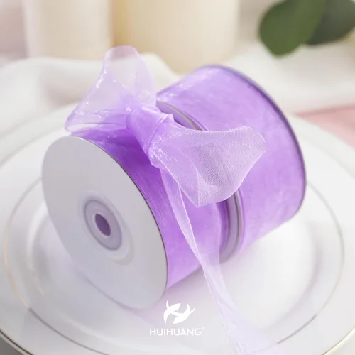 Miniatura 6 de HUIHUANG Cinta transparente de organza azul aguamarina de 1-1/2 pulgadas, cintas de organza transparente turquesa para envoltura de regalo, ramo