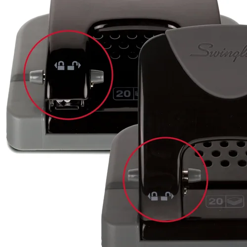 Miniatura 7 de Swingline - Perforadora de 2 agujeros, perforadora de 20 hojas, perforadora de papel, mango de confort de bajo esfuerzo SmartTouch, guía