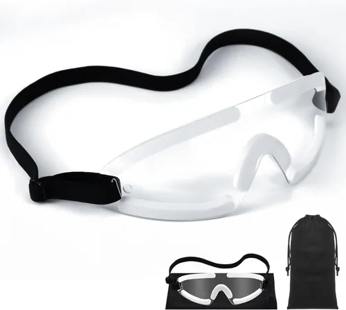 Kingdder Protector de ojos transparente para dormir, gafas protectoras con correa ajustable y acolchado suave, sensibilidad de los ojos a la luz,