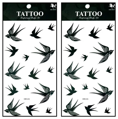 Miniatura 4 de Tatuajes 2 hojas de tatuaje temporal 3D tigre águila animal alas mosca para mujeres hombres espalda baja hombro cuello brazo tatuaje etiqueta fiesta