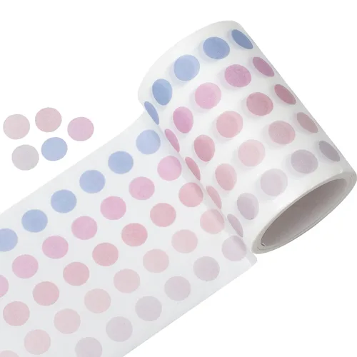 Miniatura 16 de YUBBAEX Morandi Cinta Washi de Puntos de 5/16" Pegatinas Redondas 1250 Puntos Adhesivos para Bullet Journal Planificador Scrapbooking 2 3/8" x 10