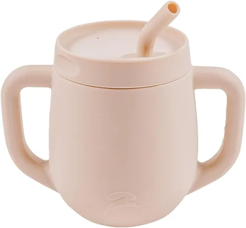 Miniatura 8 de Taza de entrenamiento de silicona 3 en 1 con popote y tapa, vasos de transición de destete para bebés de 6 meses en adelante, a prueba de derrames