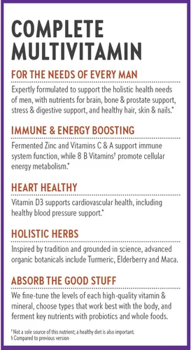 Miniatura 8 de New Chapter Multivitamínico para hombres, B6, B12 extra, D3, vitamina C y zinc, para el sistema inmunológico, el corazón, la energía celular