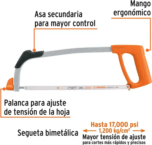 Miniatura 2 de Truper Marco profesional de sierra para metales de 12" con sierra #ATT-12