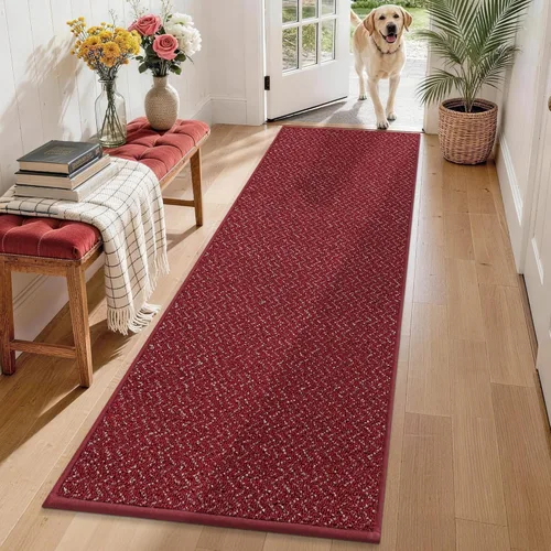 Miniatura 26 de COSY HOMEER Alfombra de pasillo de 2 pies 7 x 10 pies, antideslizante, lavable, absorbente, resistente a las manchas, alfombra para pasillo, entrada