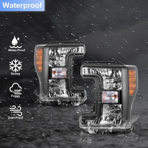 Miniatura 3 de Par de ensambles de faros ROXX compatibles con [2017 2018 2019 FORD F-250 F-350 F-450 F-550] SUPER DUTY, ensamble de proyector de faros, DRL