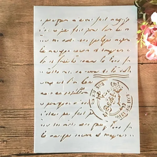 Miniatura 11 de TIAMECH Plantilla A4 reutilizable de líneas de símbolos pequeños para pintar, plantilla de capas de textura de cuadrícula, arte de pared
