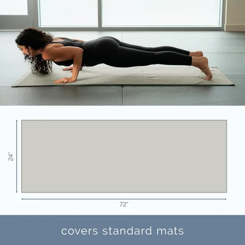 Miniatura 5 de S&T INC. Toalla para esterilla de yoga con agarre antideslizante, agarre de silicona mejorado, suave y absorbente para gimnasio, pilates y yoga