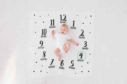 Miniatura 3 de Pearhead Manta de hitos para bebé, accesorio para fotos de hitos mensuales para recién nacido, regalo de recuerdo de bebé niña o bebé, regalo