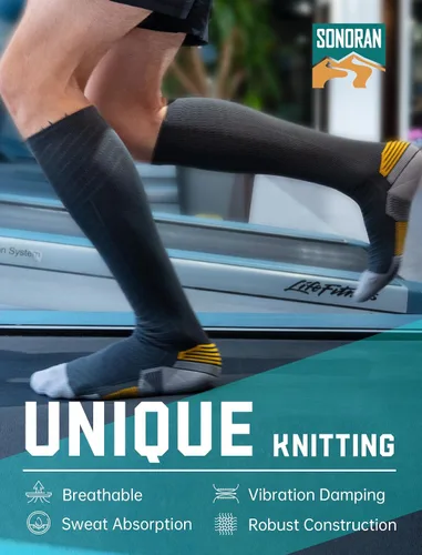 Miniatura 6 de SONORAN Calcetines de compresión para hombres y mujeres (246 pares) 20-30 mmHg de compresión graduada hasta la rodilla para correr, atletismo