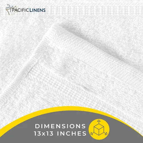Miniatura 3 de Pacific Linens Toallas de baño, 100% algodón, 13 x 13 pulgadas, toalla facial para uso en baño y cocina, paños de lavado, paquete de 12