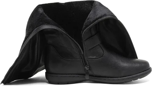 Miniatura 4 de DREAM PAIRS - Botas de invierno altas hasta la rodilla con forro de piel sintética para mujer