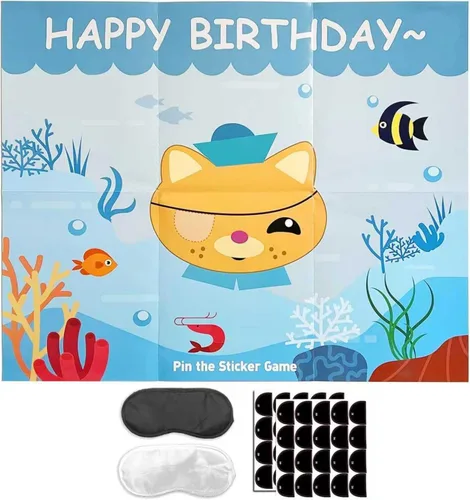 Pin The Tail Games Suministros para fiestas de cumpleaños para niños, pin the patch en juegos de gatos, juegos de fiesta para niños y niñas,