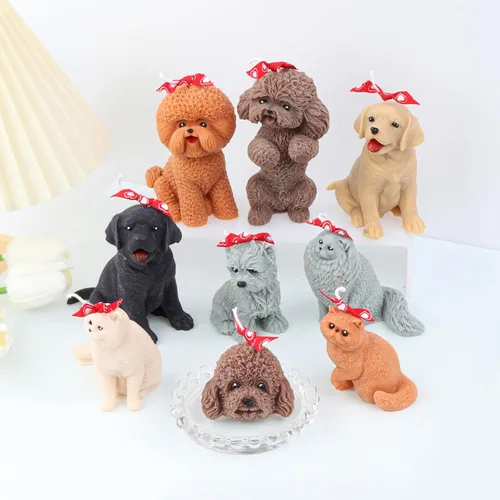 Miniatura 4 de Grainrain Jabón de silicona para perros 3D Craft cera de soja resina epoxi molde - Bichon Frise (SXY203)