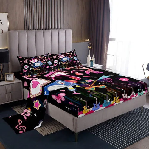 Miniatura 36 de Feelyou Husky - Juego de sábanas con diseño de flor de cerezo rosa, ropa de cama para perro, 1 sábana encimera y 1 sábana bajera ajustable con 1