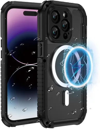 FW - Funda de metal para iPhone 15 Pro, compatible con MagSafe, funda para iPhone 15 Pro, marco de metal de aluminio, cuerpo completo, resistente,
