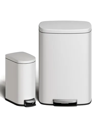 Miniatura 11 de Garvee Cubo de basura de acero inoxidable para cocina, de 13 galones / 50 L, gran capacidad, cubo de basura de metal inoxidable con tapa de cierre