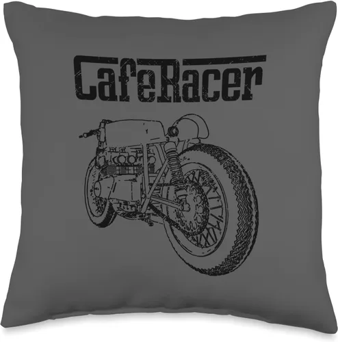 Cafe Racer Biker Men Women Adult Teens Boys Girls Kids Youth Throw Pillow