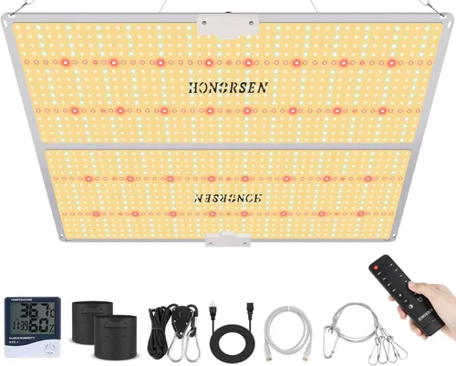 Luz LED de crecimiento de 4000 W, espectro completo, cobertura de 5 x 5 pies, control remoto, regulable, lámparas de cultivo con temporizador, luz