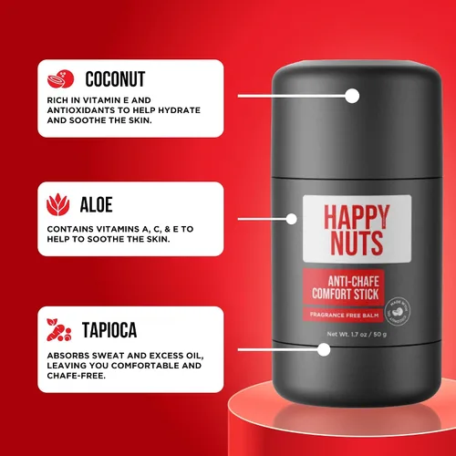 Miniatura 5 de HAPPY NUTS Barra de confort antirozaduras para hombres: la mejor defensa de la fricción y prevención de rozaduras para estilos de vida activos