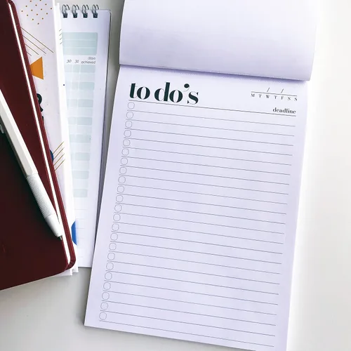 Miniatura 5 de Bloc de notas de lista de tareas pendientes, tamaño A5 (8.3 x 5.8 pulgadas), planificador de lista de tareas diarias, planificador de productividad