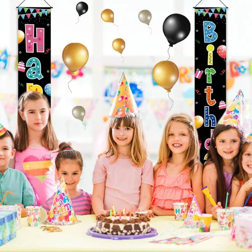 Miniatura 3 de Cartel de decoración de cumpleaños, letrero de puerta de feliz cumpleaños para hombres, mujeres, niños y niñas, ideal para decoración de cumpleaños